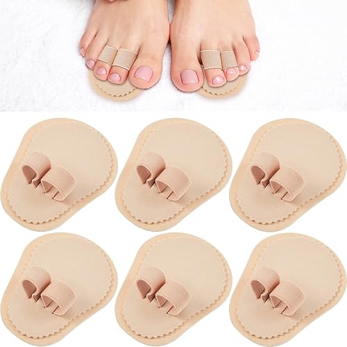 Nuanchu 6 piezas de alisador de doble dedo del pie martillo corrector de férula separadores para aliviar el dolor de pies, garras y superposición,