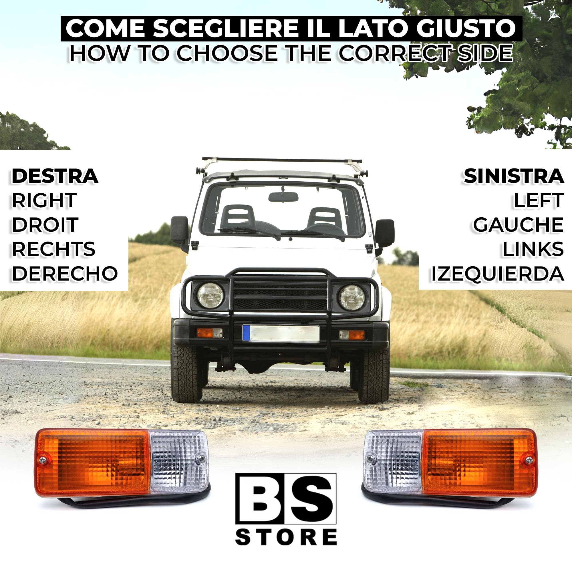 BSSTORE Faro delantero intermitente para SAMURAI SJ 410 413 1986-1995 (derecho - lado del pasajero)