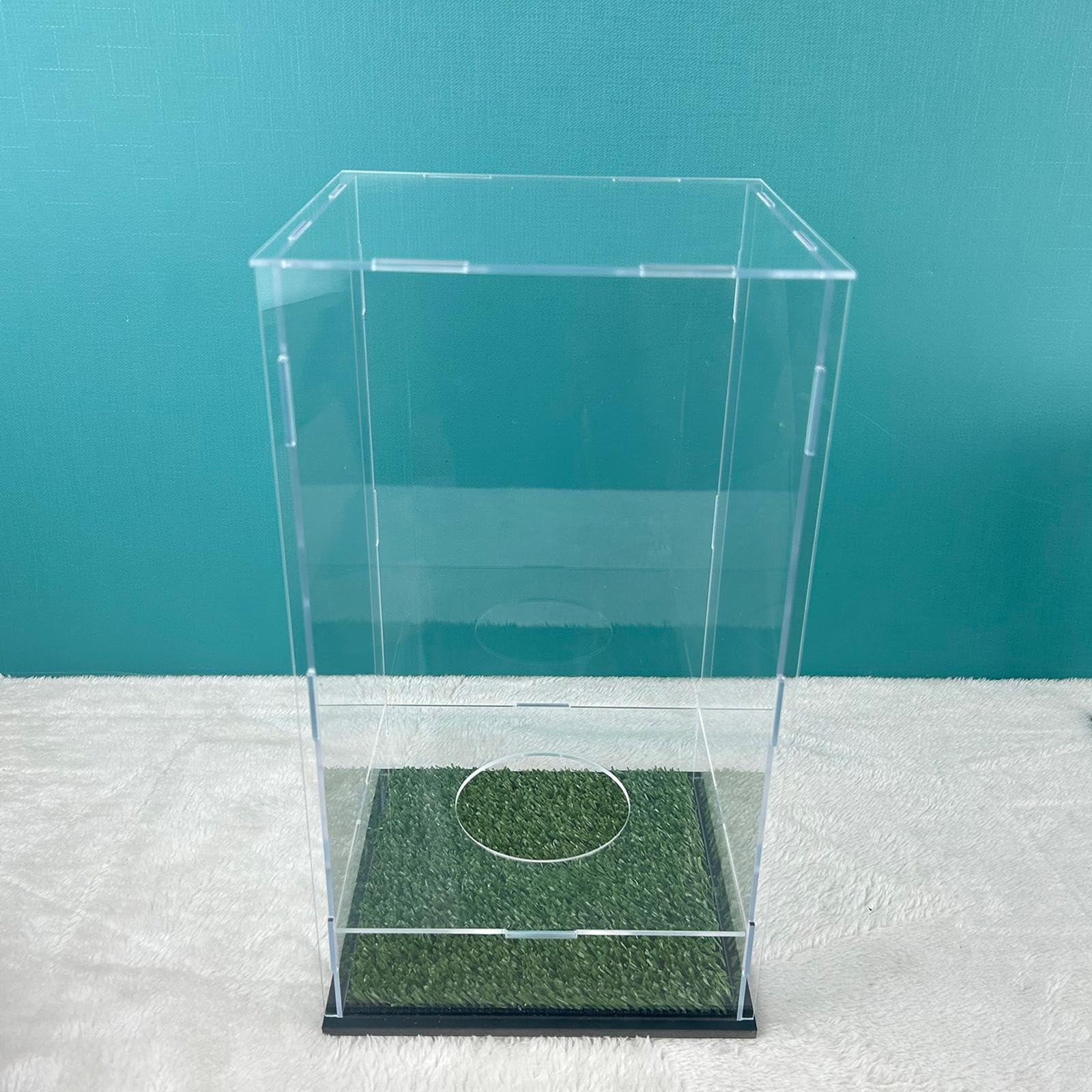 Vitrina de Acrílico Transparente para Balones de Fútbol. Estante Portátil para Guardar Balones de Fútbol.