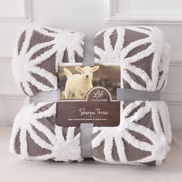 AHERKLL Sherpa Fleece Blanket, Double Sided Soft Warm Thick Winter Throw Blankets, Reversible Cosy Fluffy Snuggly Blanket for Bed Sofa Chairs, Versatile Large Blankets, Grey, Double(150x200cm)