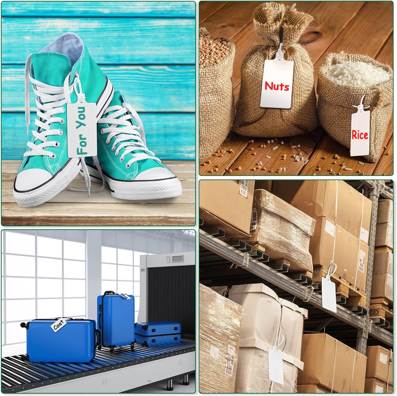 Youyole 200 Pieces Plastic Tags Waterproof Plastic Seal Shipping Tags Logistics Use Big Sign Tie Large Label Tie 250 mm Total Length (White, 2.28 x 3.94 Inches) - Image 6