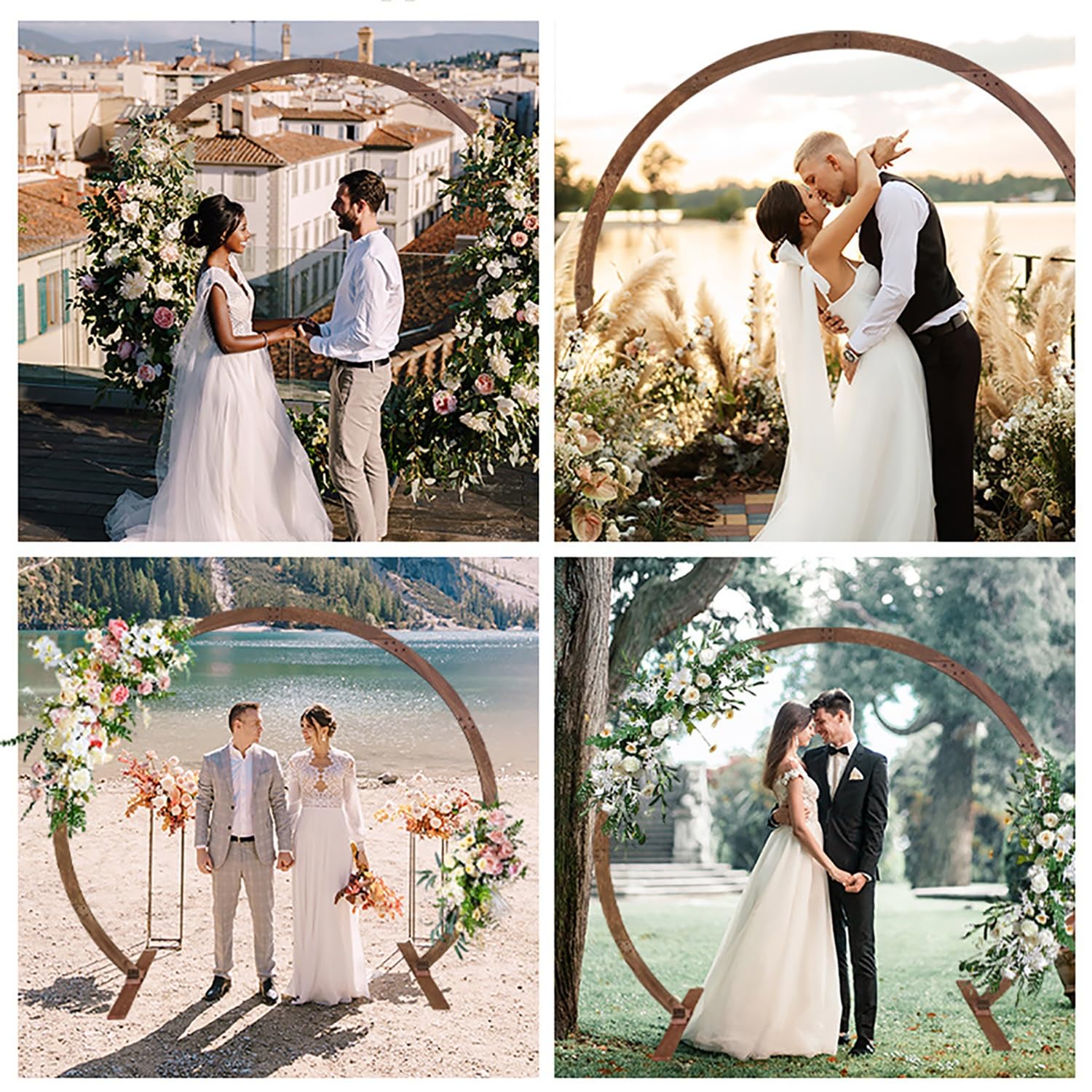 Arche Ronde en Bois for la cérémonie Arche de Mariage en Bois for Le Jardin, Le Patio, la pelouse, la Plage, l'hôtel et diverses Autres Occasions