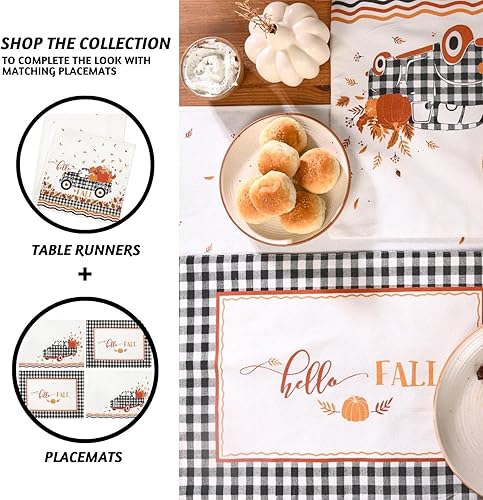 Miniatura 8 de Folkulture Camino de mesa bohemio de algodón de 90 pulgadas (camión de calabaza)