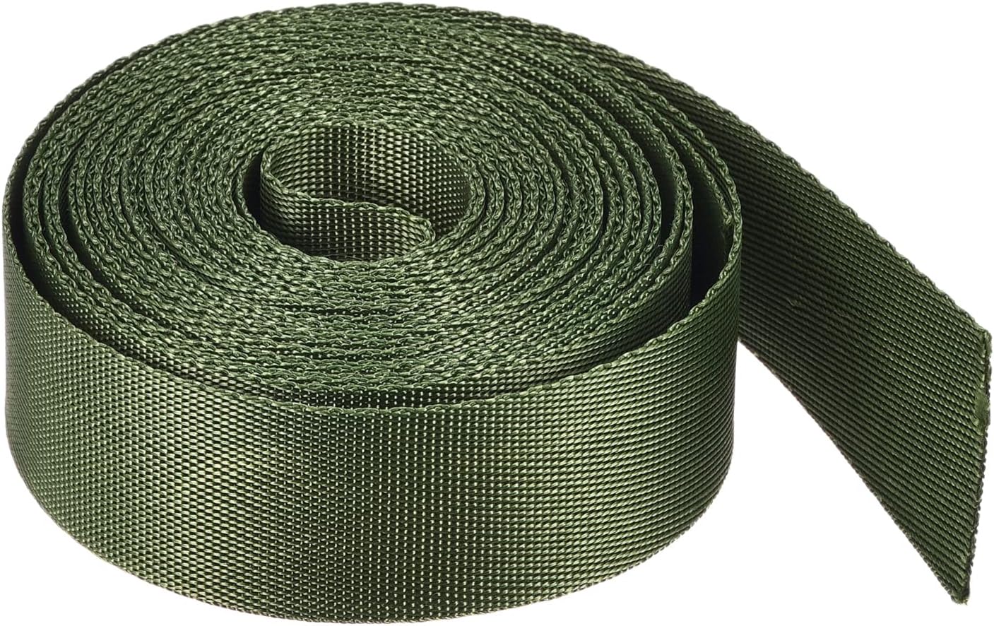 Flat Nylon Webbing Strap 1 Inch 4 Yards Dark Green for Backpack, Cargo Strap, Luggage-Rack