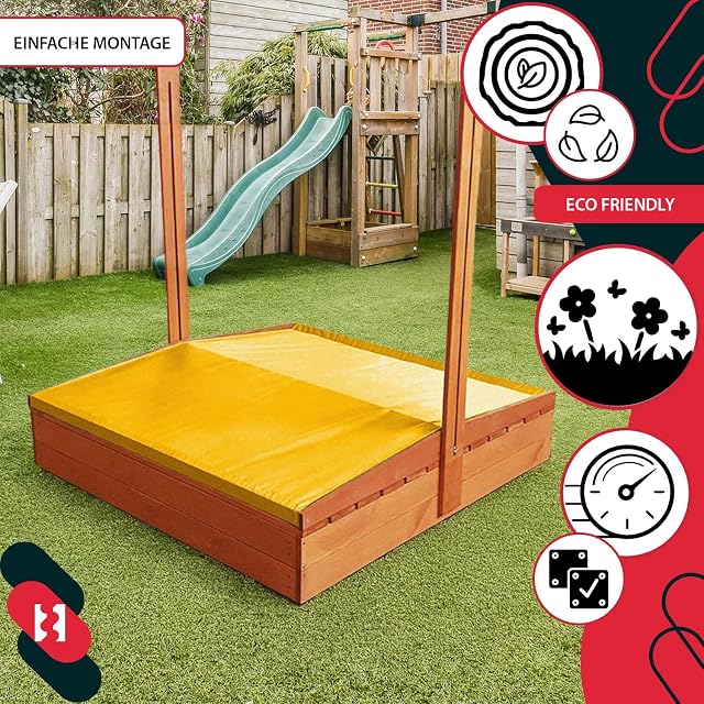 Foto 8 de 8 de KOTARBAU® Arenero Infantil, Madera, 100 x 100 cm