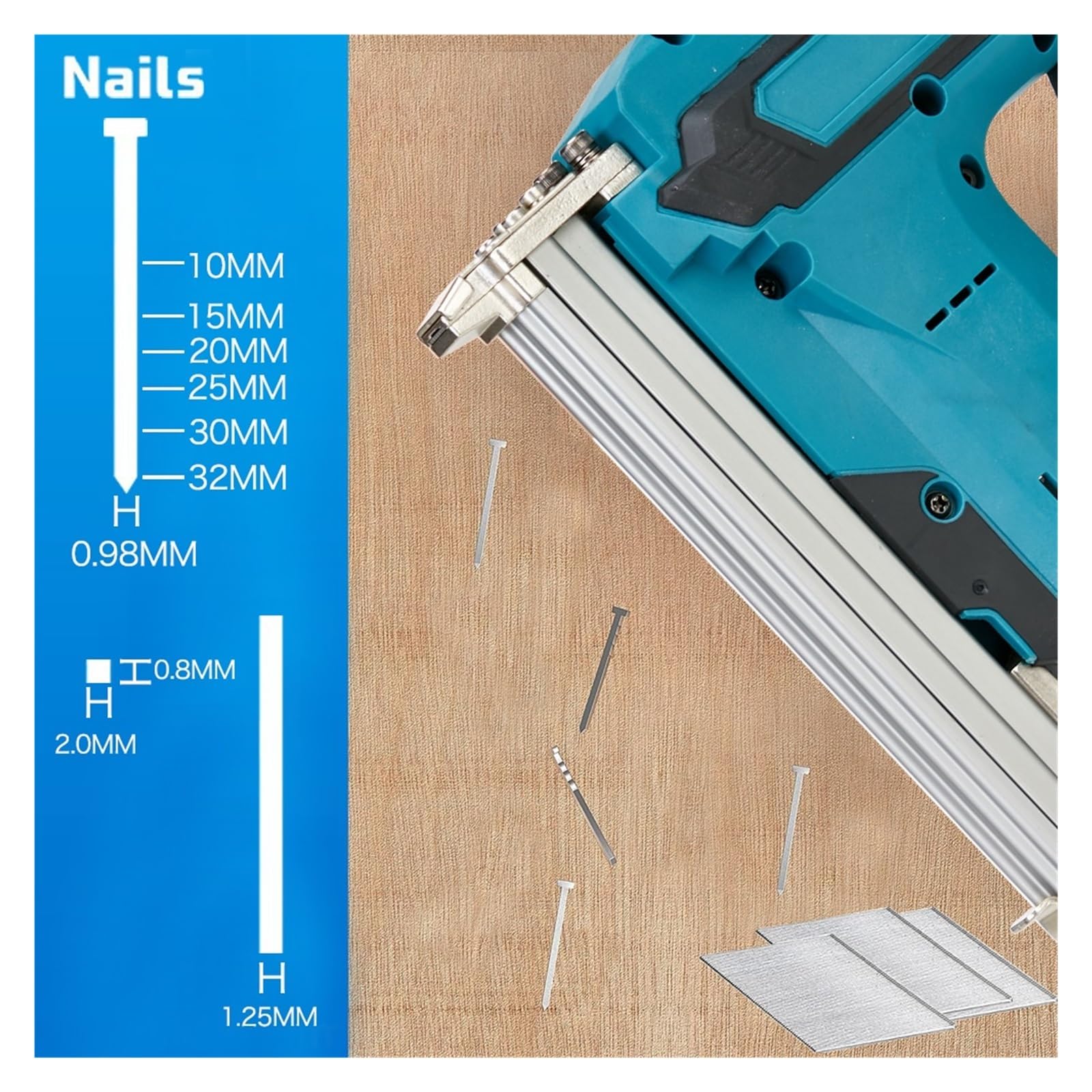 Chiodatrice Senza Fili Senza Fili Cordless F30 Pistola Sparachiodi Elettrica Cucitrice Chiodatrice Lavorazione Del Legno Batteria Al Litio + 1 Set Di Chiodi For Batteria 18V(No Battery)