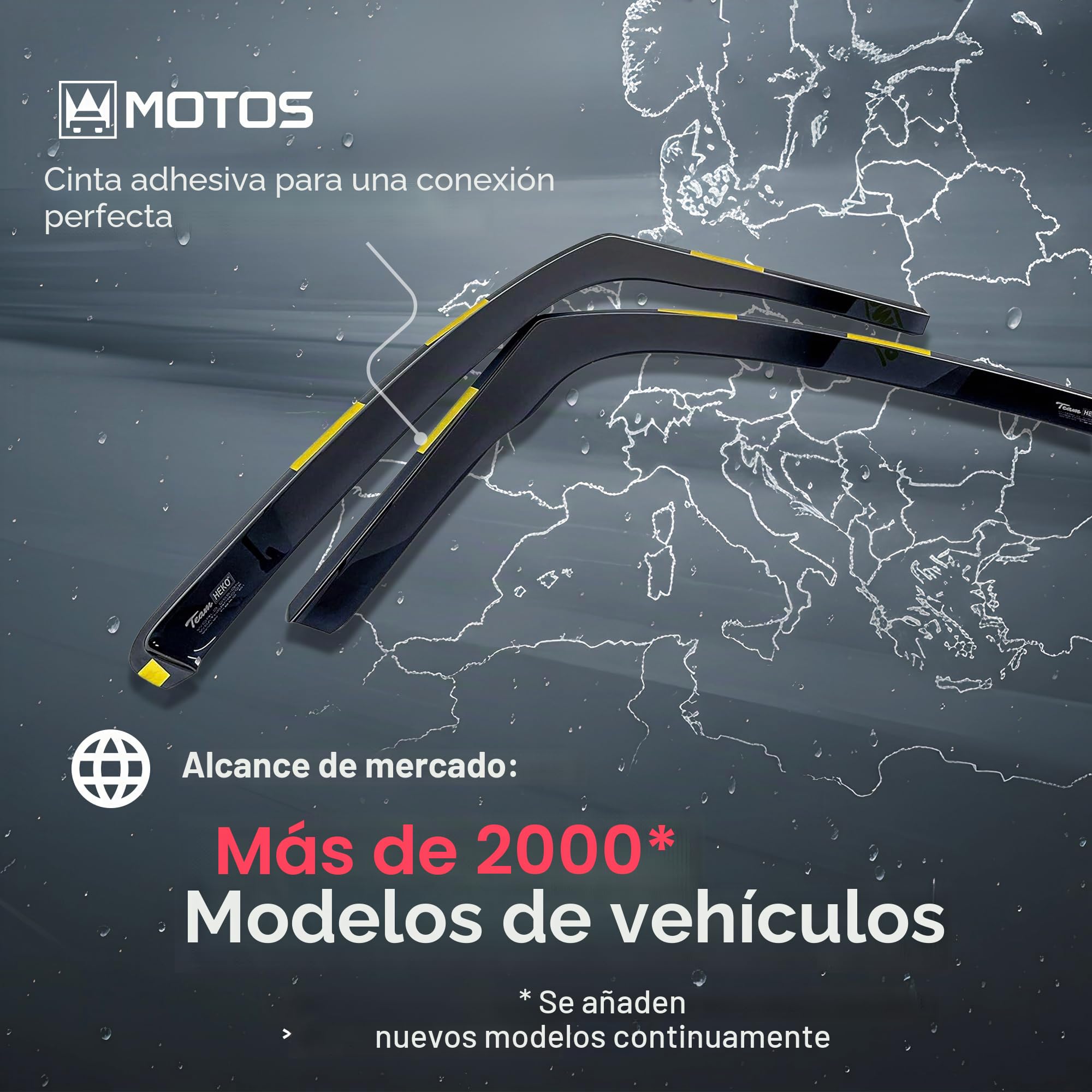 MOTOS Deflectores de Viento para Citroen BERLINGO III Desde 2018 Duraderos y Robustos, Deflector de Lluvia, Reducción de Ruido y Turbulencias del Aire, Fácil Instalación, Protección Estética y Ahorro