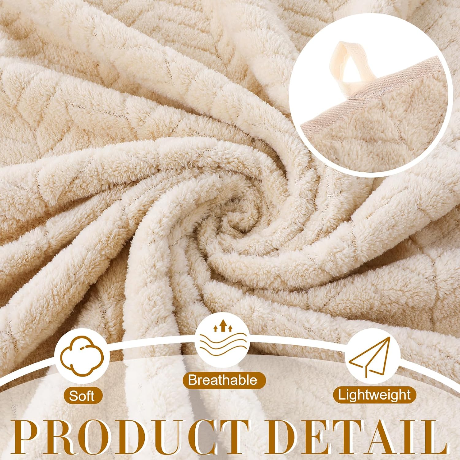SmoothNovelty 2 Pack Extra Large Bath Sheets Towel 40 x 80 Inch, Beige image 3