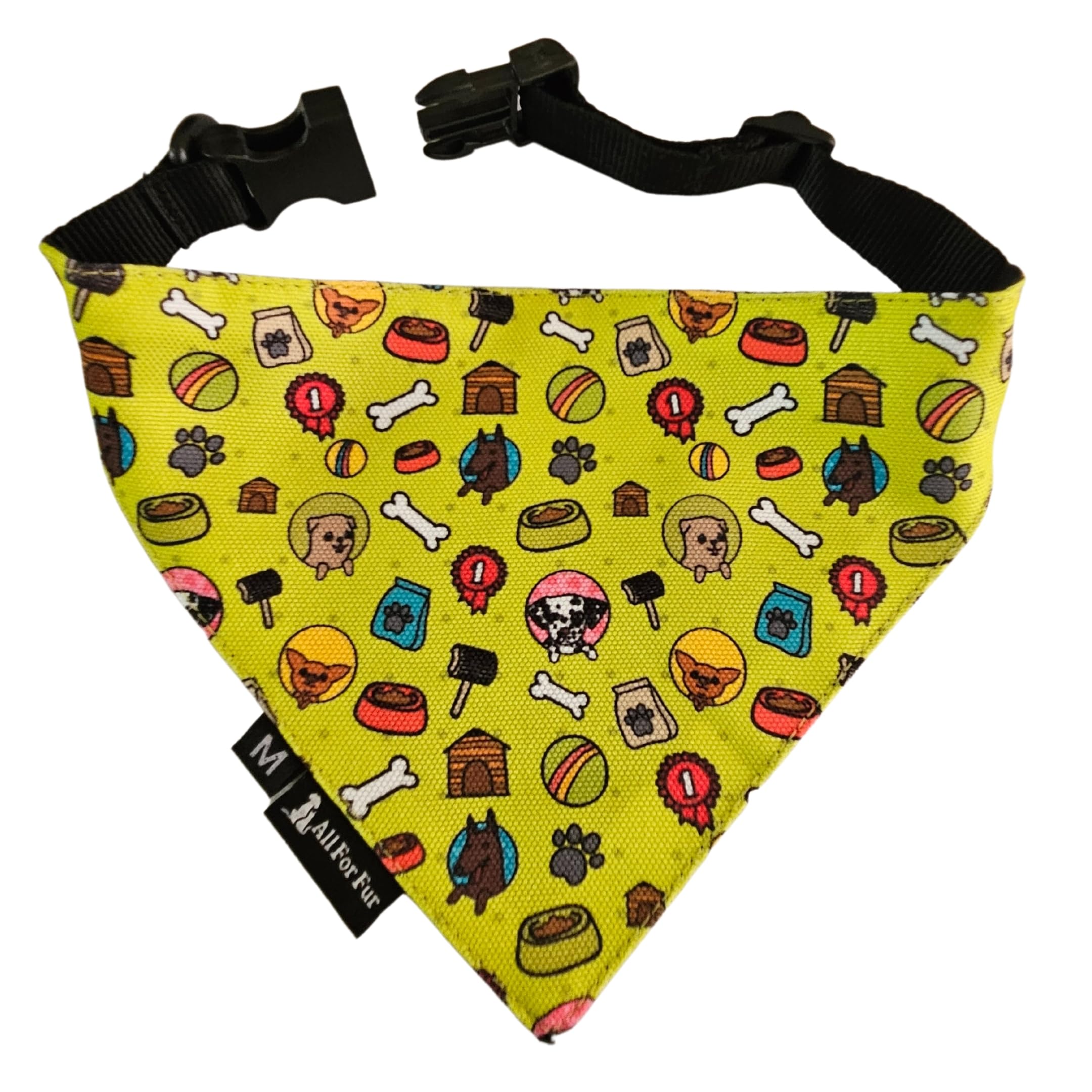 All For Fur Cat & Puppy Bandana (XS) | Adjustable Collar Strap with D-Ring | Luxury Pet Accessories | Lightweight & Comfortable | Bandana for Cats & Pups | Neon Bone Dog (B0CFFWJZD9) Amazon Price History, Amazon Price Tracker