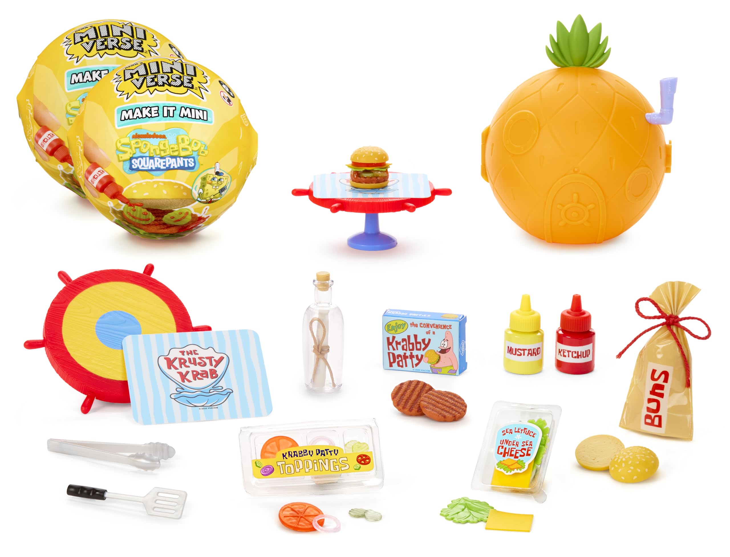MGA's Miniverse Make It Mini Spongebob Squarepants (2 Pack), Mini Collectibles - Blind Pack, DIY, Resin, Replica Food, Not Edible, Novelty, Gift, 8+