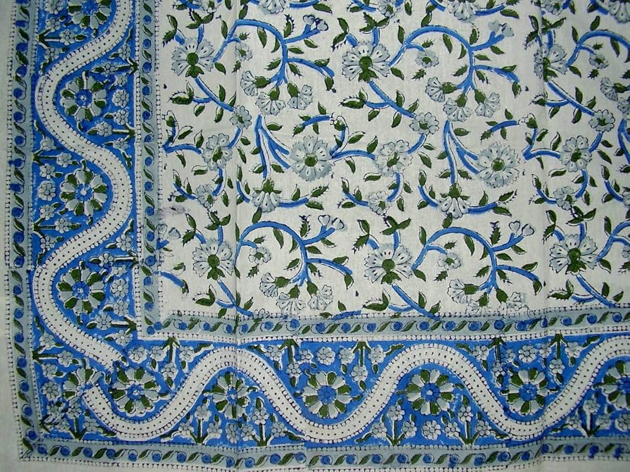 Amazon.com: India Arts Hand Block Printed Floral Square Cotton