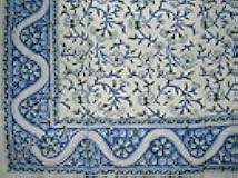 India Arts Hand Block Printed Floral Square Cotton Tablecloth 72