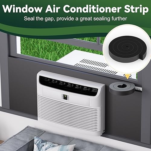 Miniatura 6 de Flehomo 4 paneles de espuma de aislamiento de aire acondicionado de ventana, kit de paneles aislados de CA de 17 x 9 x 1 pulgadas, con tira de
