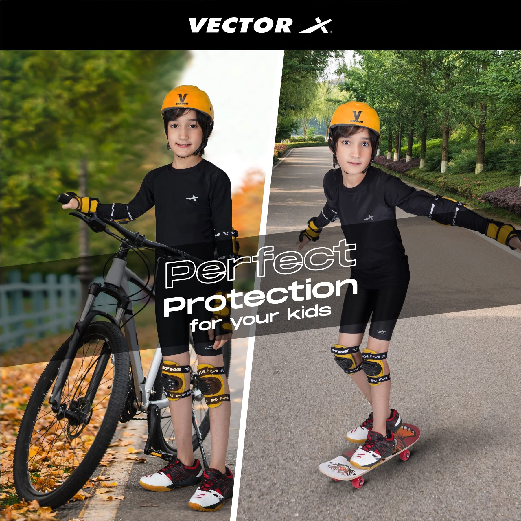 Viva Protective Set Skating, Cycling, Multi Sport Skating Guard Combo 4