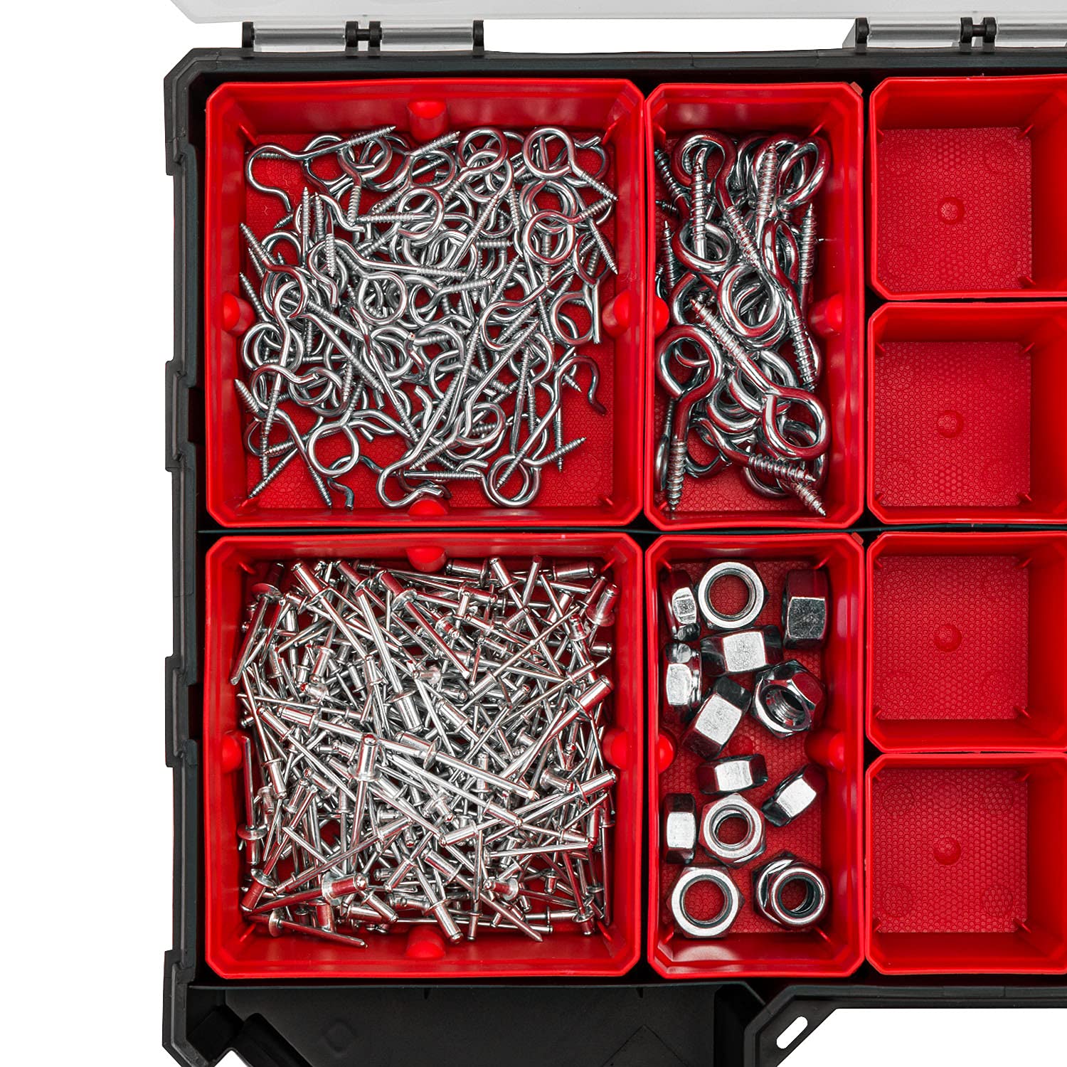 Lot de 10 boîtes de rangement pour petites pièces avec couvercle transparent - Mallette de tri avec compartiments amovibles