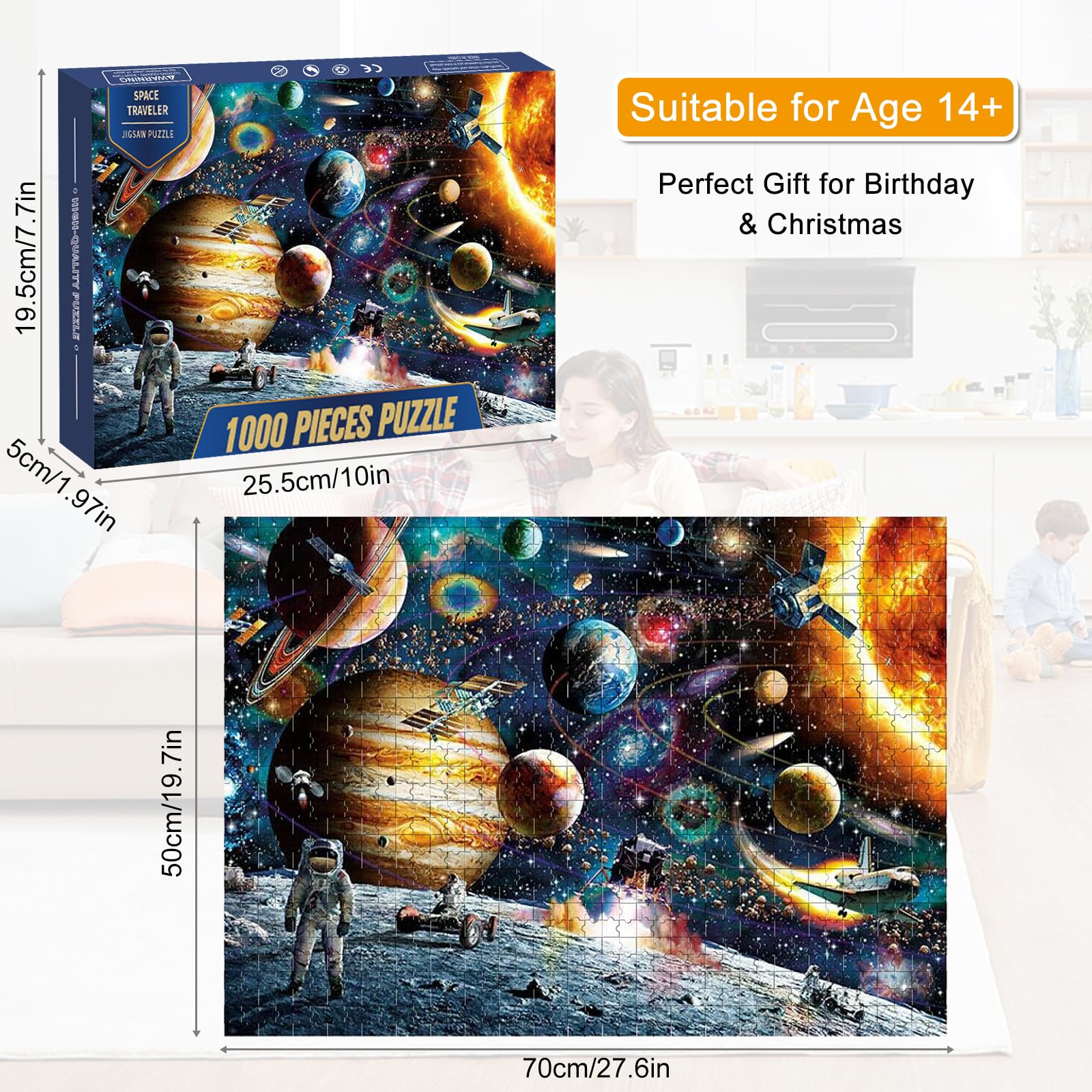 Boloshine 1000 Piece Jigsaw Puzzles for Adults Sustainable Puzzle for Teenagers Gifts Classic Brain Challenge Jigsaw Puzzle - Image 4