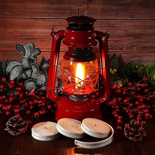 Miniatura 3 de Lantern Wicks - Mecha para lámpara de aceite, 2 rollos de mecha plana de algodón de 34 pulgadas con puntada negra auténtica, linternas de aceite de