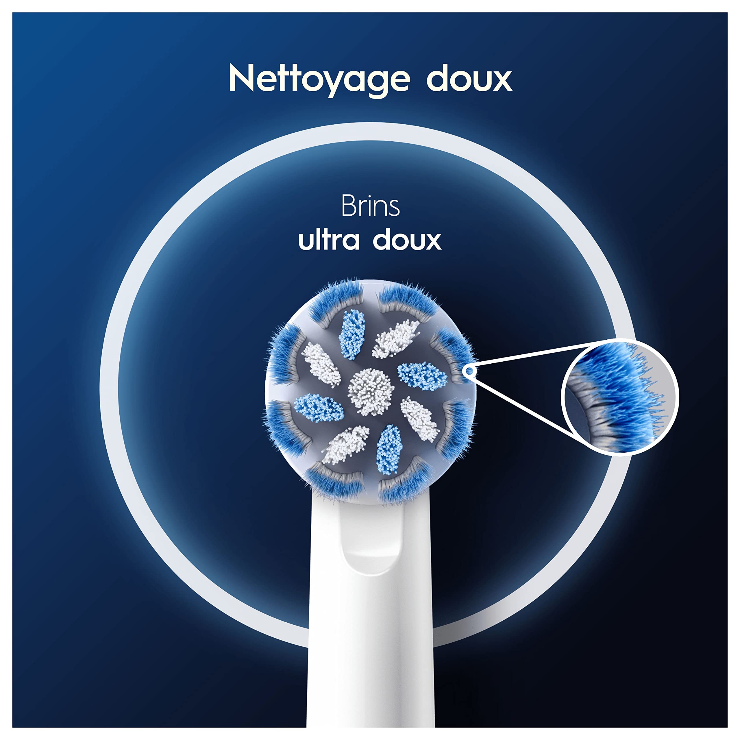 Oral-B Brossettes de Rechange Sensitive Clean, lot de 8, Blanches – Recharges Brosse à Dents Électrique Pro avec des Brins Ultra Doux pour les Gencives Saines