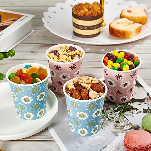 Miniatura 7 de Paquete de 1200 vasos de papel de 5 onzas, 600 tazas blancas para baño y enjuague bucal, 600 vasos coloridos