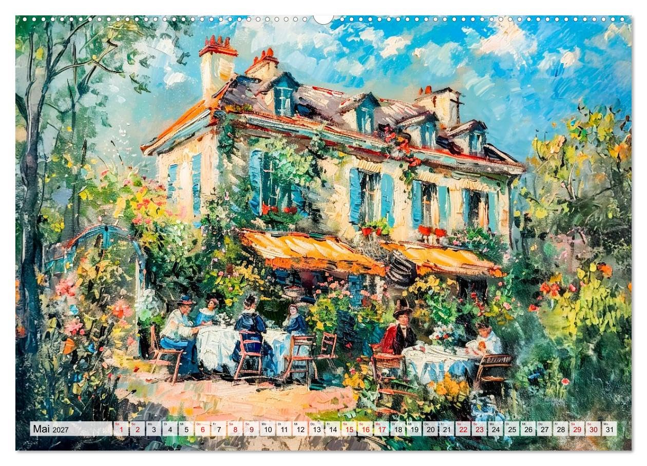 CALVENDO - Gärten im Licht - Impressionistische Spaziergänge mit Blütenpracht (hochwertiger Premium Wandkalender 2027 DIN A2 quer), Kunstdruck in Hochglanz: Farbenfrohe Gartenwelten voller Romantik un