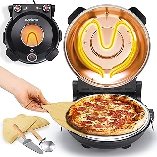 Nutrichef forno elétrico para pizza | máquina de pizza de bancada de 3