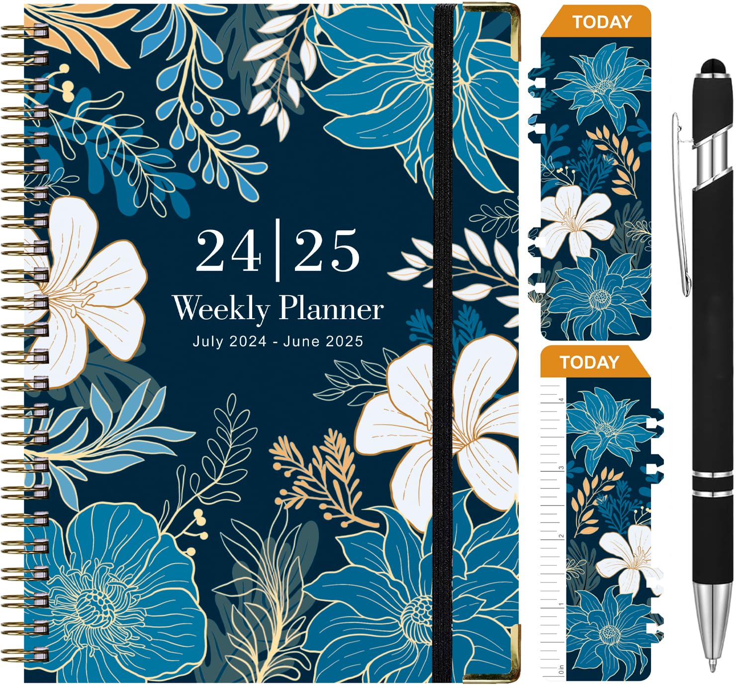 amazon-com-2024-2025-planner-daily-weekly-and-monthly-calendar-planner-july-2024-june-2025-6-2x8-5-agenda-book-for-home-teachers-students-academic-planners-with-bookmark-and-ballpoint-pen-blue-office-products