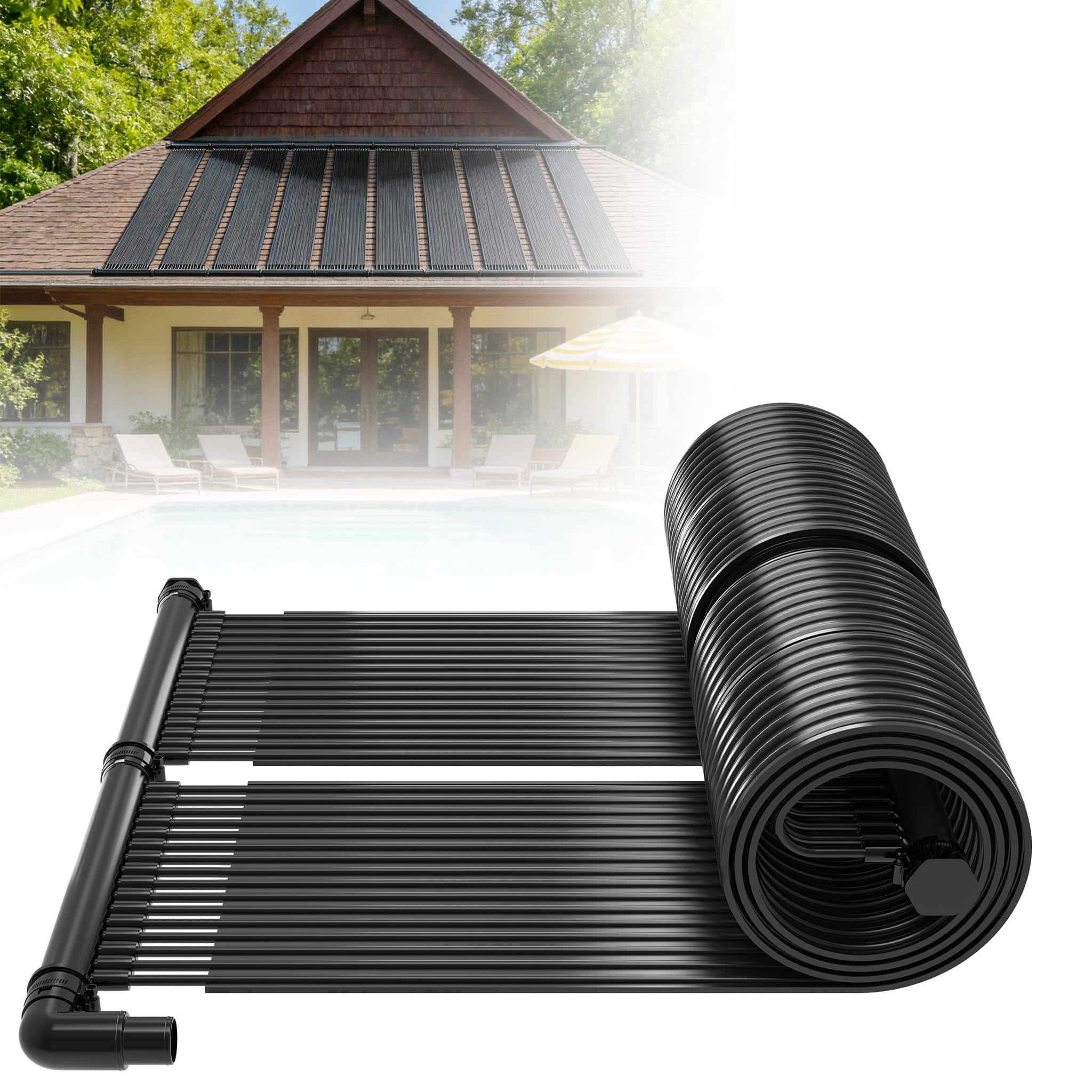 Solar Poolheizung solar heizung Komplettset 70 x 300 cm, Umweltfreundlicher Solarkollektor