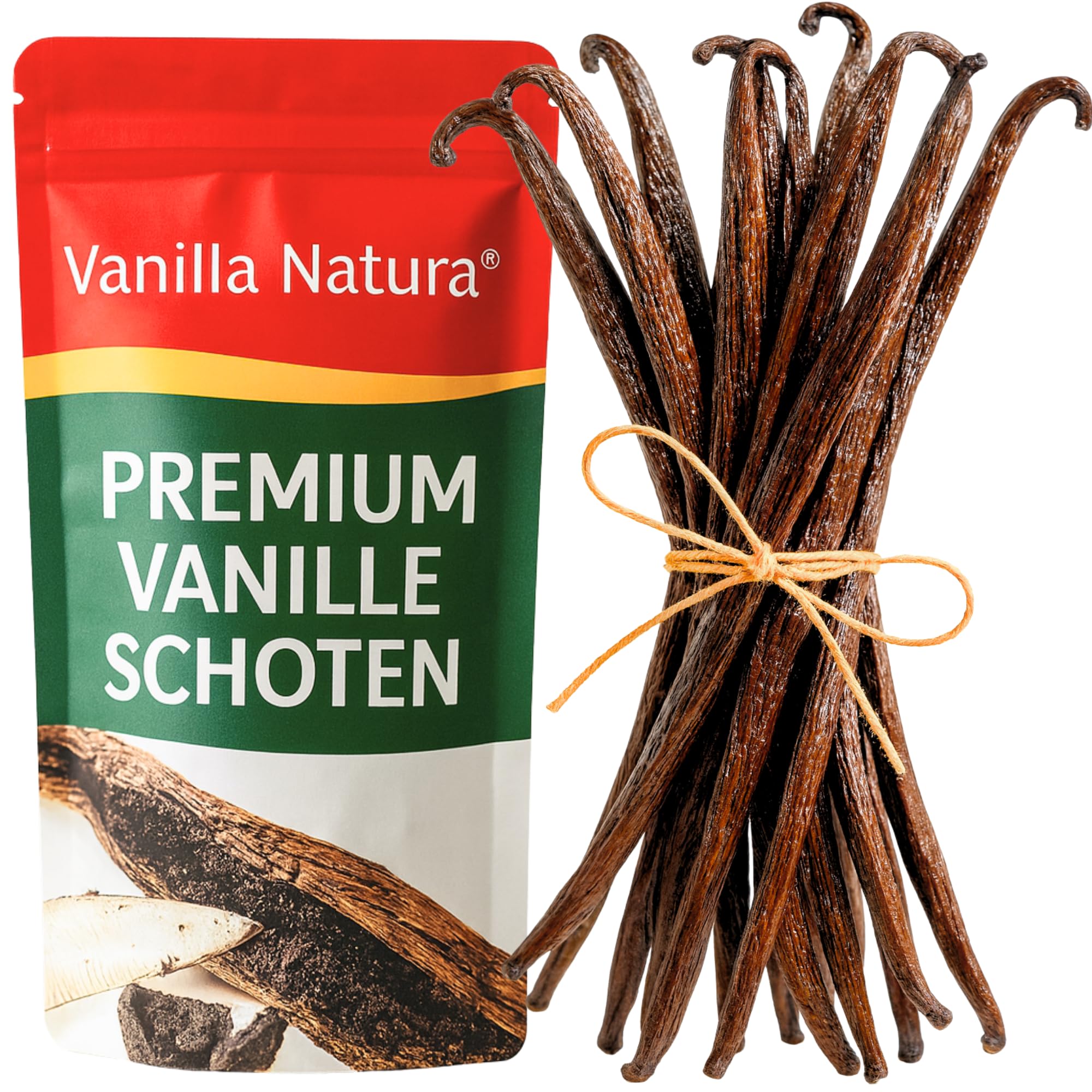 12 vainas de vainilla cruda grande 14-15 cm | Calidad Extra Gourmet | Vainas blandas, carnosas y perfumadas | Pack Eco | Bolsa al vacío Conservación Larga Duración