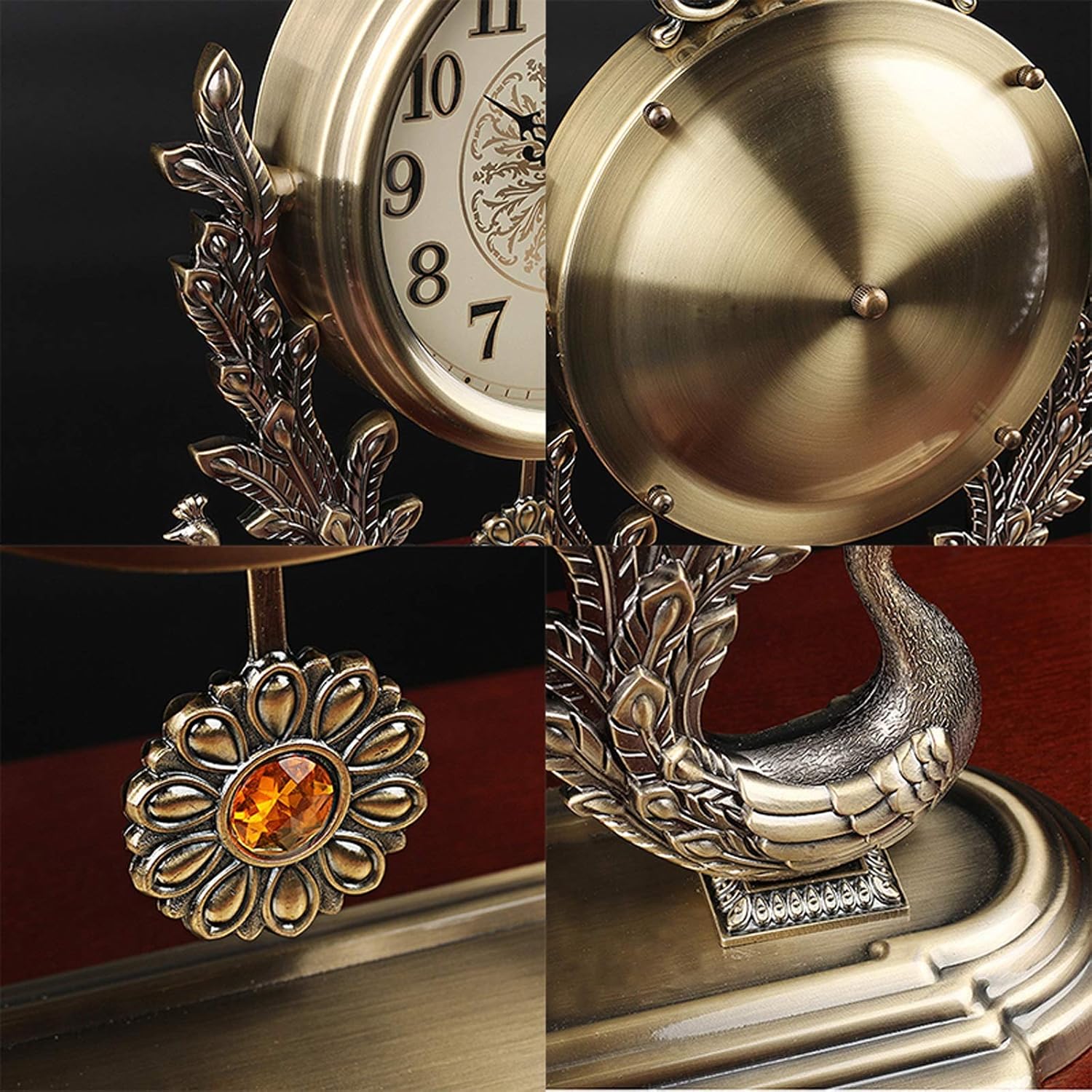 テーブルクロック ライト ラグジュアリー メタル サイレント デスククロック ホームデコレーション ベッドルーム リビングルーム オ