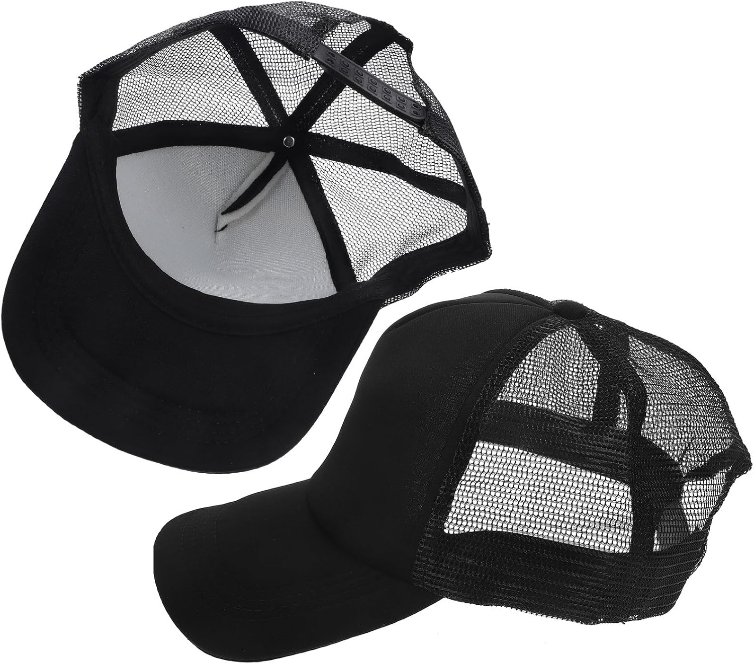 DOITOOL 10pcs Sublimation Mesh Baseball Caps Blank Heat Transfer Trucker Hats for DIY Black Polyester Mesh Caps for Adults