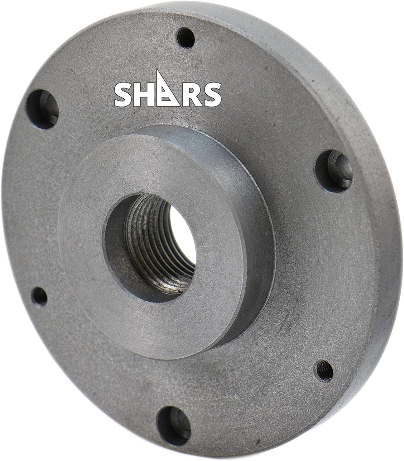Shars 6" Fully Machined Threaded Back Plate 1-1/2-8 for 3 or 4 Jaw Self Center Chuck 202-6109 S
