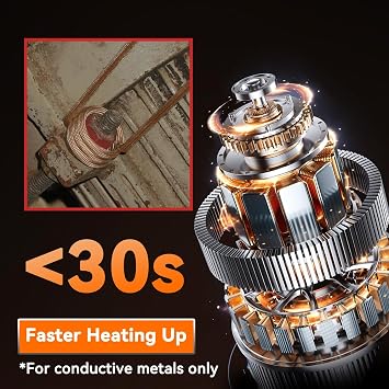 Induction Heater Bolt Removal, 1200W Induction Bolt Heater Tool with 8 Coils, Heat Stripped Bolt Remove for Rusted Nuts, Screws (Orange)