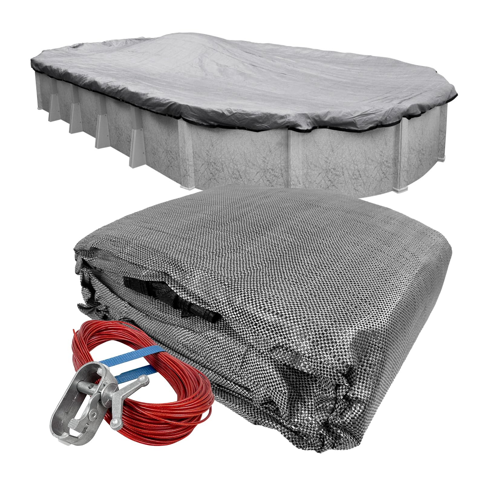 Robelle 401632 Dura-Guard Mesh Winter Cover for 16 by 32 Foot Oval Above-Ground Pools