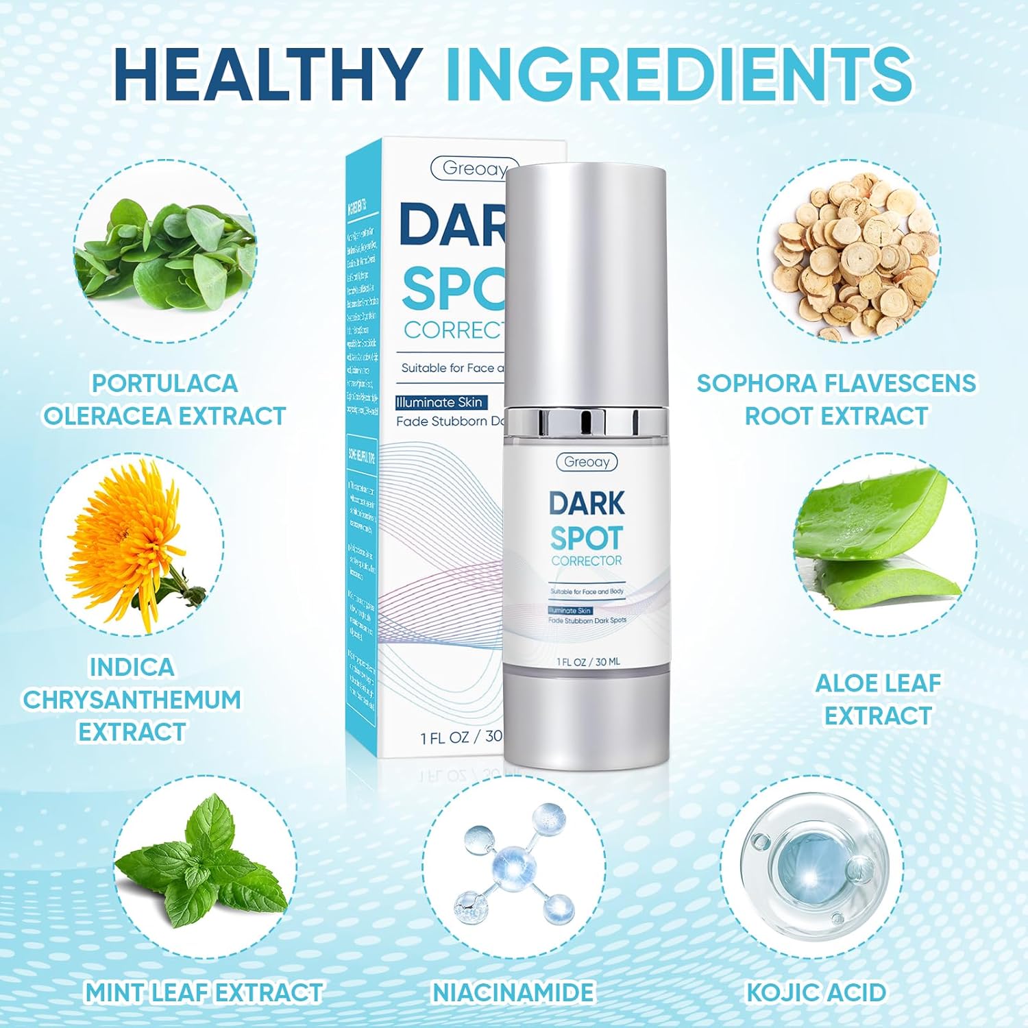 Dark Spot Remover for Face Body Serum with Hyperpigmentation Treatment Skin Brown Spot Age Spot Remover Dark Spot Corrector Glow Serum Brighten Even Gentle and Non-Irritating Unisex 1 Fl Oz 2 pack