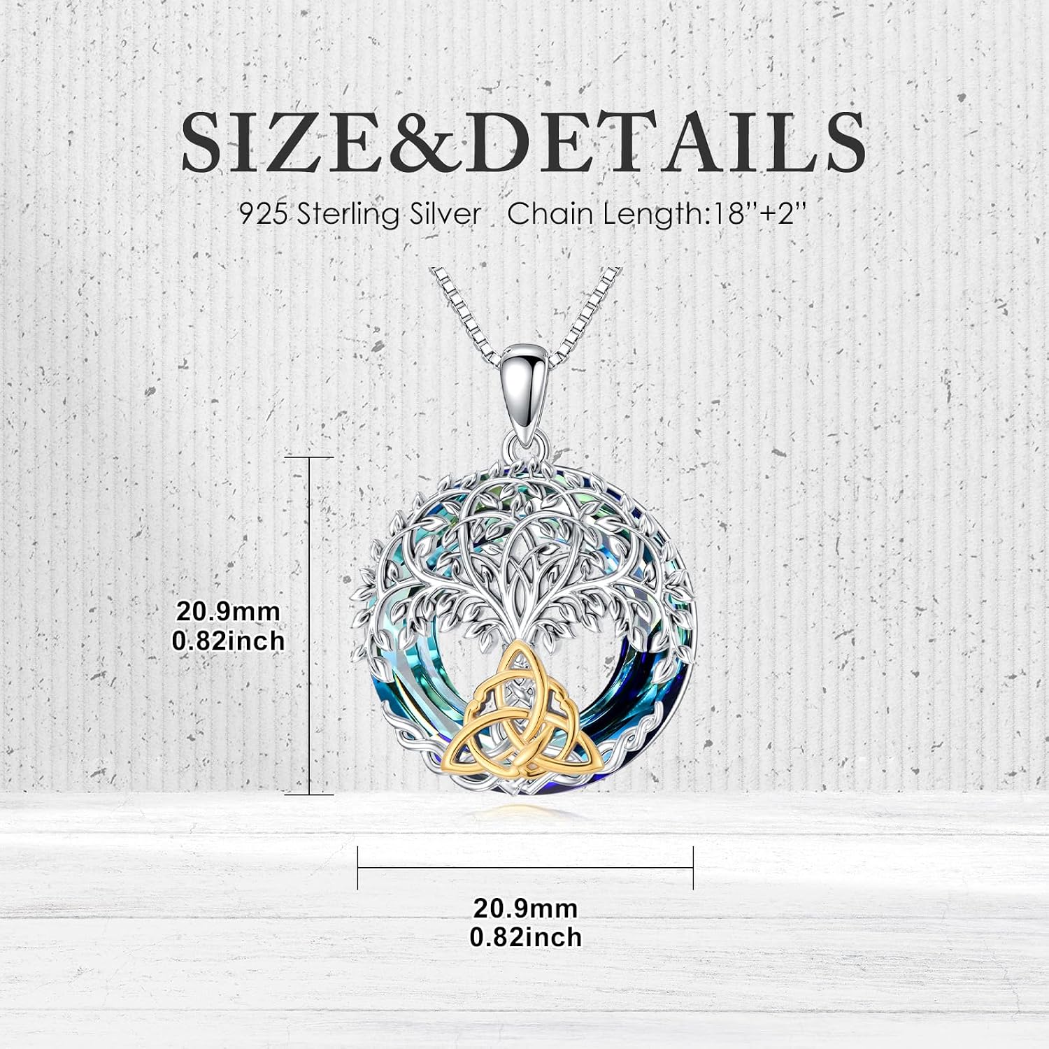 ROESS Tree of Life Necklace 925 Sterling Silver Viking/Viking Urn/Viking Compass/NA/AA/Star of David/Celtic Knot Pendant Necklace Tree of Life Jewelry Gifts for Women Men for Birthday Christmas