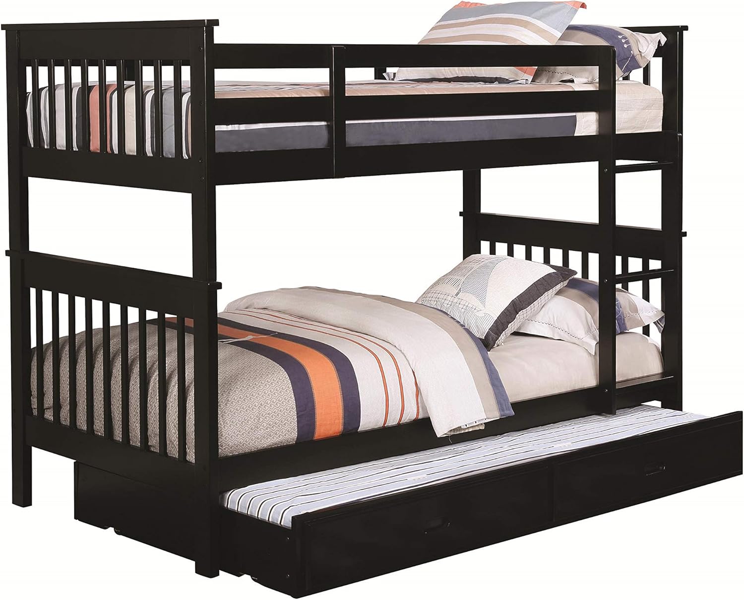 Coaster Twin Over Twin Bunk Bed, In Black
