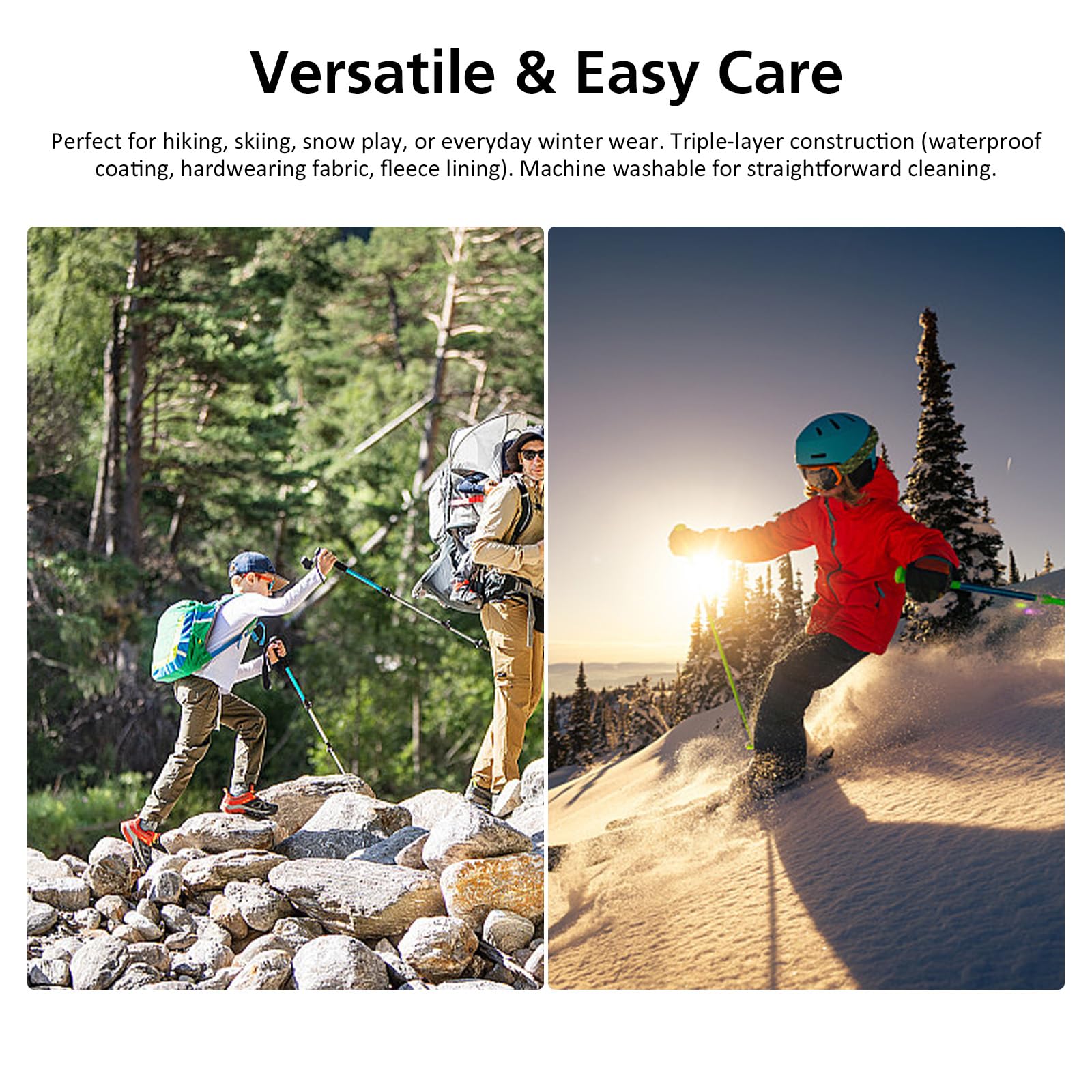 BWBIKE Kids Pantalones Cortavientos Impermeables para Nieve para Niño Forro Polar para Jóvenes al Aire Libre Lind Hiking Softshell Pantalones Cálidos con Aislamiento con 4 Bolsillos con Cremallera