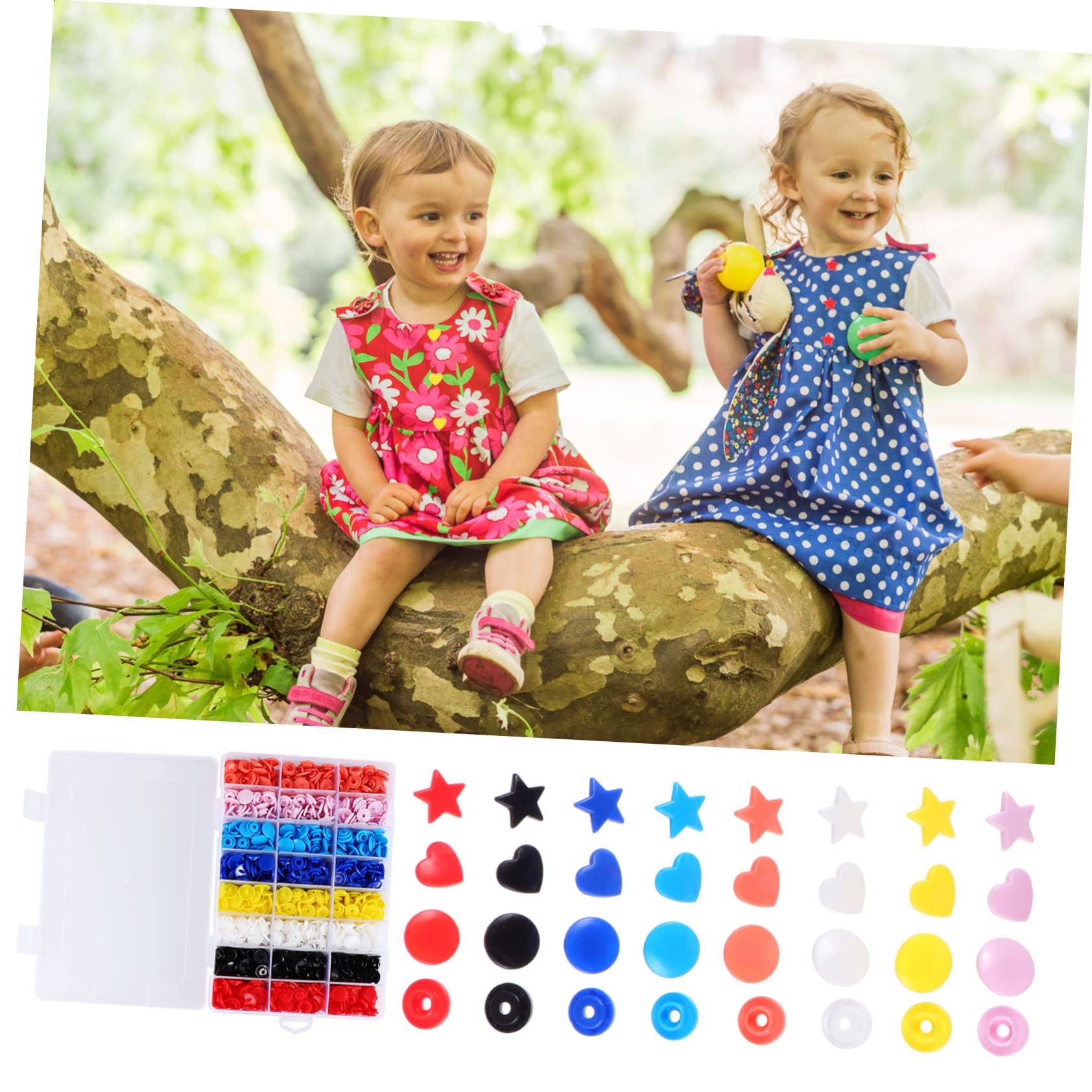 PLAFOPE Caja De Broches De Resina Estrella De Botones De Plástico Accesorios De Ropa