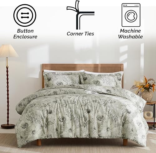 Miniatura 94 de Southshore Fine Living, Inc. Juego de funda de edredón de satén de algodón de fibra larga de 300 hilos, tamaño matrimonial/queen, azul ballard 07