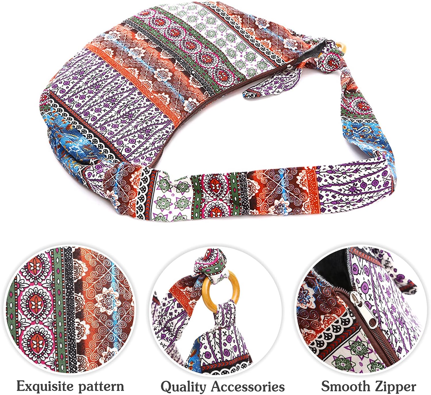 PORRASSO Crossbody Bag Hippie Shoulder Bag Women Sling Bag Handmade Messenger