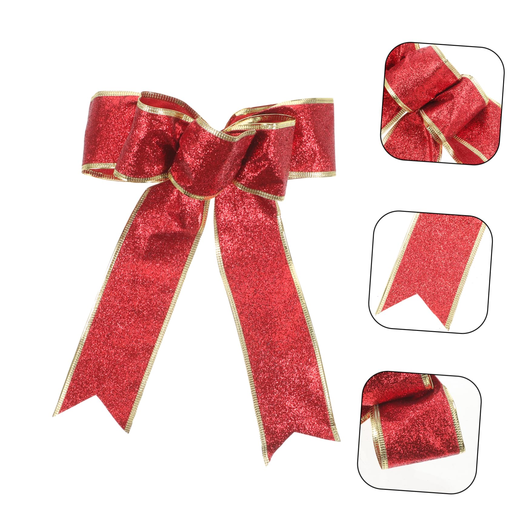 KOMBIUDA 25pezzi Fiocco Decorativo di Stoffa Natalizio da Bows Glitterati per Decorazioni di Alberi di Natale e Regali Rosso per Atmosfere Festive e Arredamento Natalizio