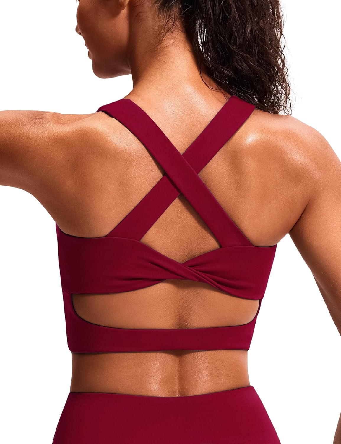 Sports Bras for Women Criss-Cross Back Padded Workout Tank Tops Medium Support Crop Tops for Women