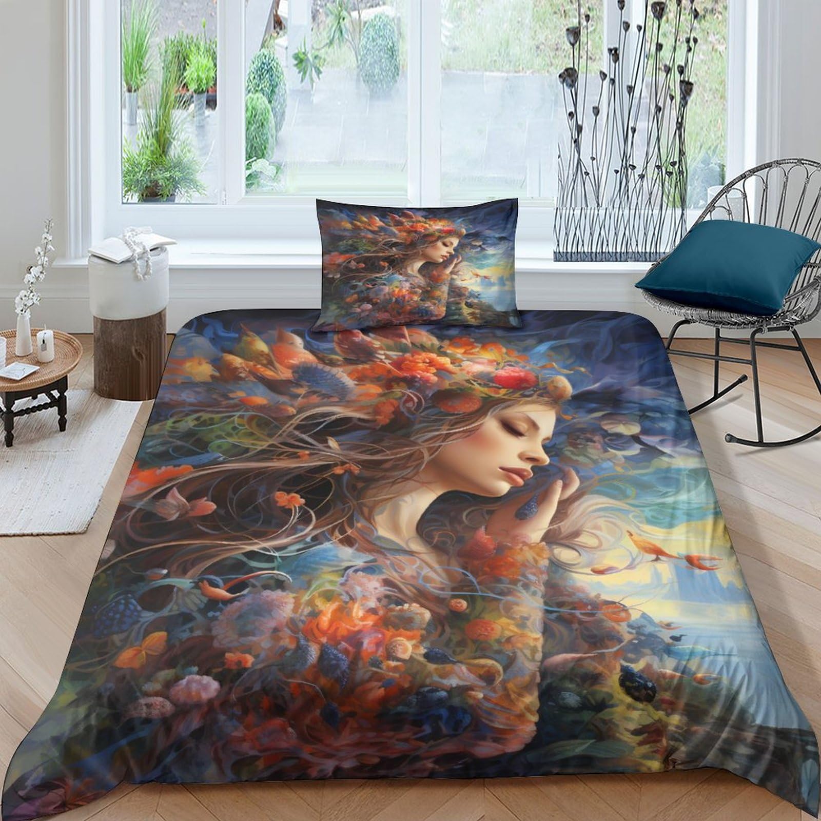Housse de couette 135x200 papillon lit enfant et adulte pour une chambre style art fantastique