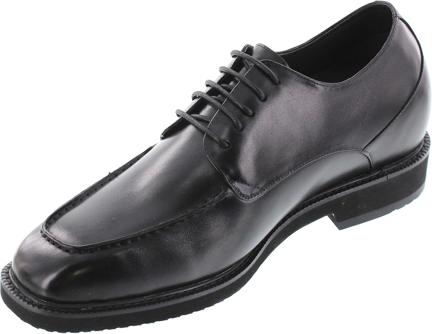 TOTO Men's Invisible Height Increasing Elevator Shoes Black Leather