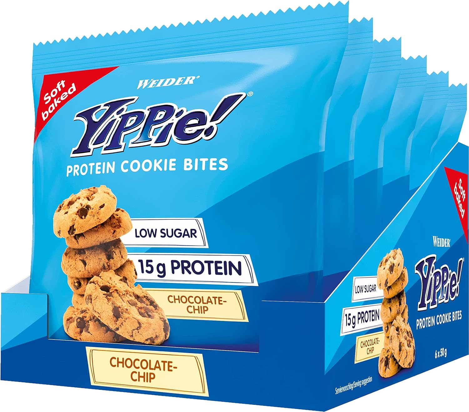 Weider Yippie! Protein Cookie Bites, Chocolate Chip, Soft Baked with