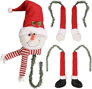 Snowman Christmas Tree Topper Decorations Snowman Head Arms and Legs Tree Ornaments Funny Xmas Holiday Indoor Home Party Supplies (Snowman Tree Topper)