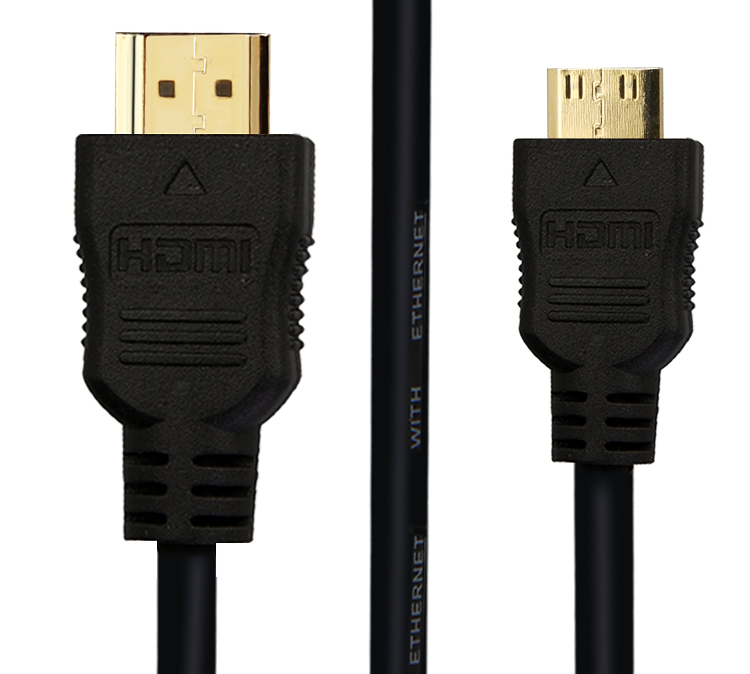 Yason High Speed-hdmi to Mini Hdmi Cable - 3d & 4k Resolution Ready with Ethernet - 3 Feet/ 1 Meter (3 Feet 2pack)