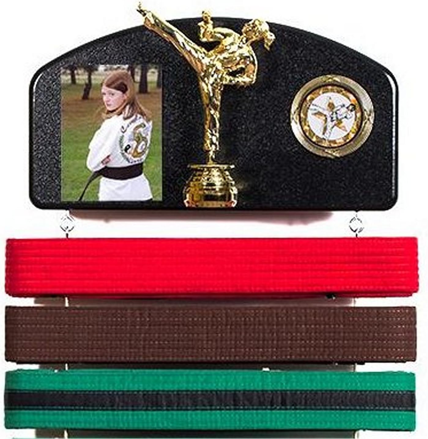 Corefyco DirectDutch Touch Creations Martial Arts Belt Display. Expandable to Hold All Your Belts ! Female Trophy Style.