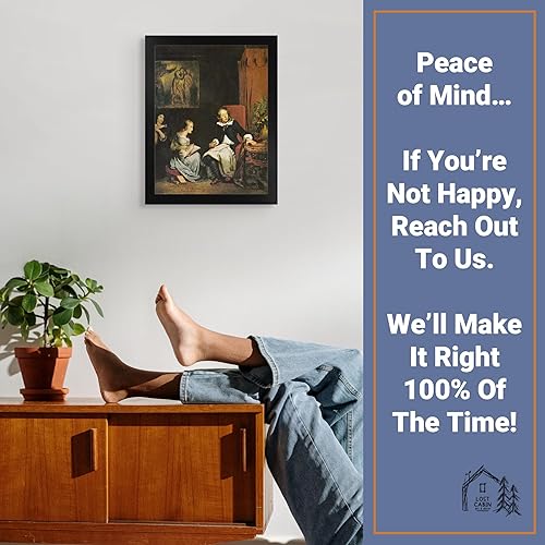 Miniatura 5 de La cabaña perdida Milton dictó a sus hijas el paraíso perdido por Eugene Delacroix  Impresión en marco plano negro  Reproducción de pintura de obra