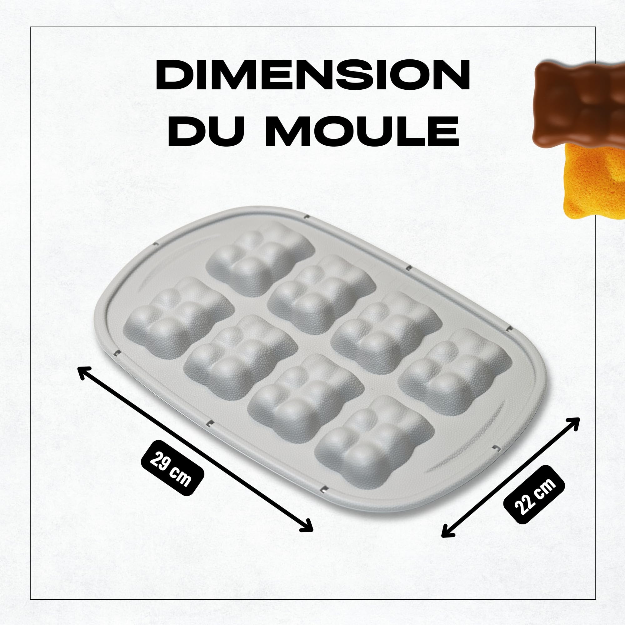 2 Pièces Moule En Silicone Oursons, 3D Moule Gateau Enfant, 7